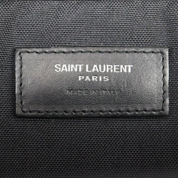 Saint Laurent Paris Backpack Daypack Canvas Leather Black Silver main image 7